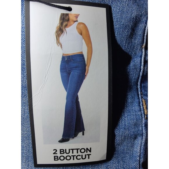 BCBGeneration 2-Button Mid Rise Bootcut Medium Wash Faded Distressed Jeans 7/28 - Picture 7 of 7